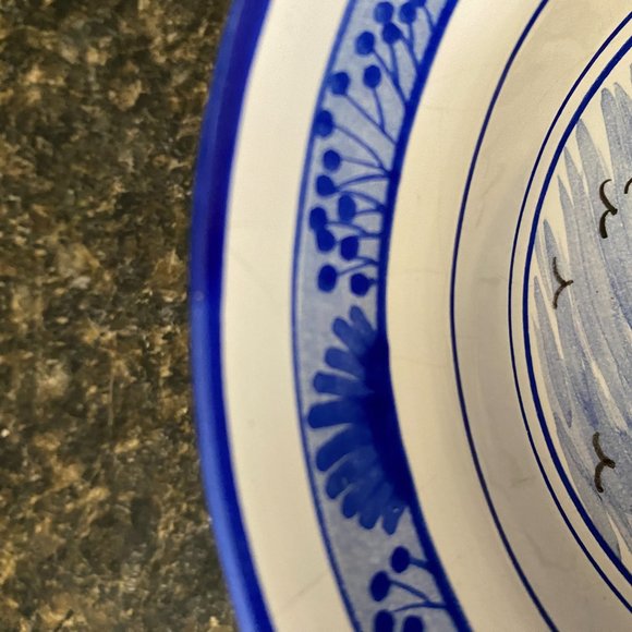 Handpainted Hungarian Pottery Pastoral Scene Decorator Bowl 6.5 in - RARE - Picture 2 of 6